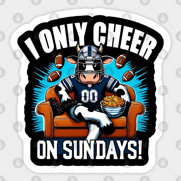 Funny Football Fan Tee - Dallas on Sundays Sticker by FFFM